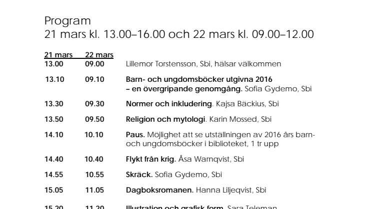 Program för Bokprovningen