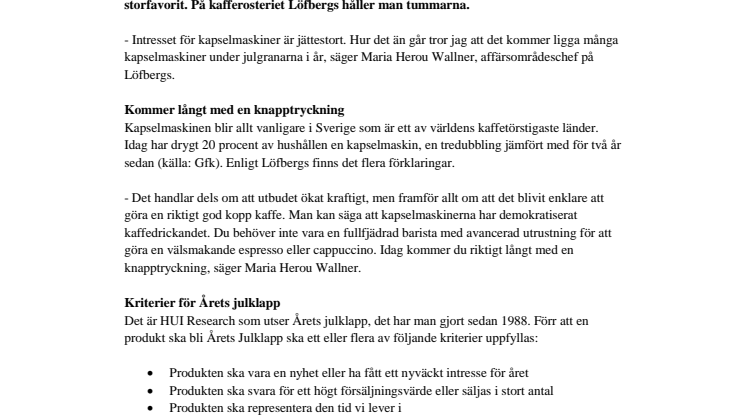 Blir kapselmaskinen årets julklapp?