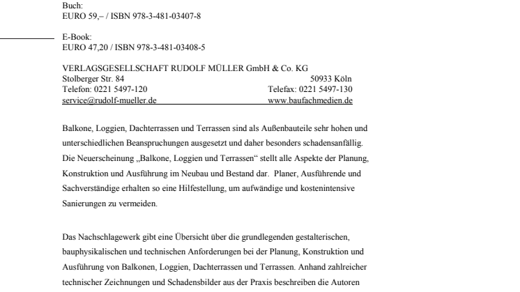 Balkone, Loggien und Terrassen 