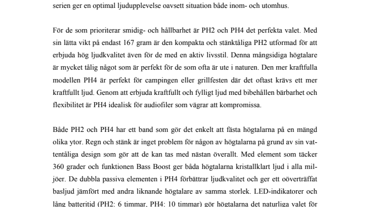 LGs nya Bluetoothhögtalare är designad för audiofiler som lever en aktiv livsstil 
