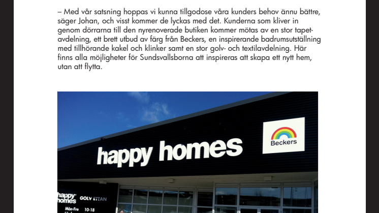 Happy Homes öppnar i Sundsvall