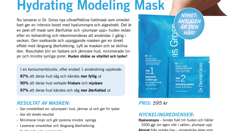 Dr Dennis Gross Skincare Hyaluronic Marine Hydrating Modeling Mask Pressrelease