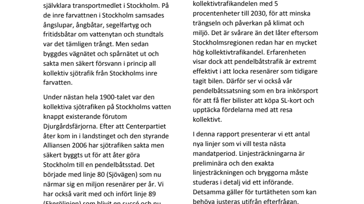 Pendelbåtssatsning