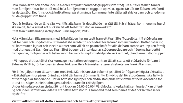 Alla barn får inte det stöd de har rätt till  – nu finns ett tipshäfte för de som vill ändra på detta