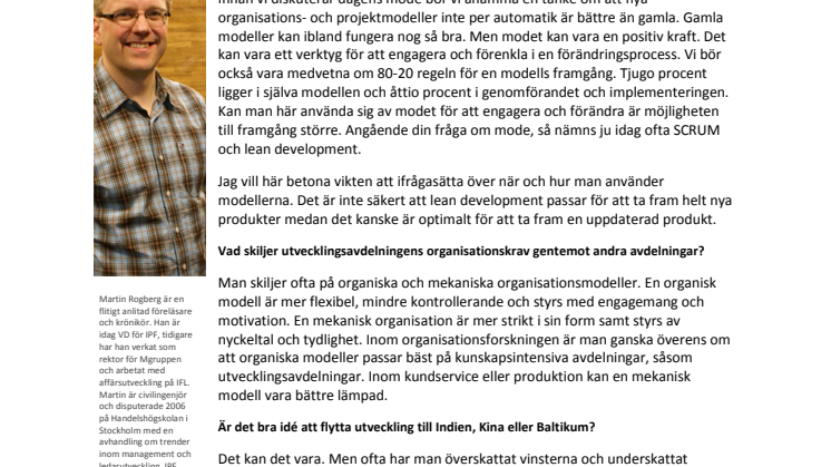 Att bygga en utvecklingsorganisation