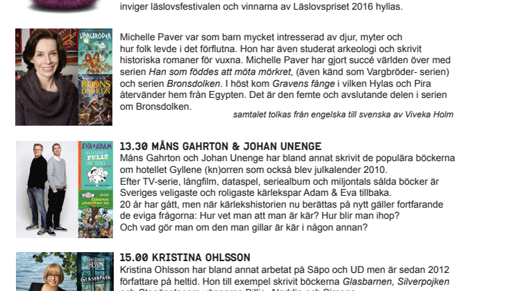 Program Läslovsfestival 2016