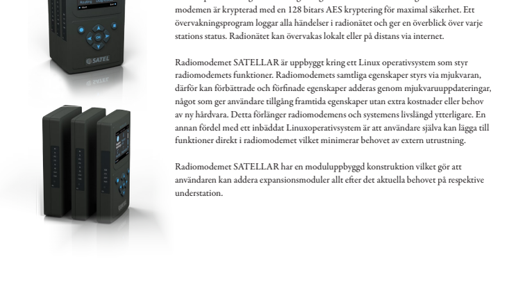 SATELLAR -den nya generationen radiomodem