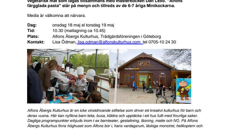 Pressinbjudan: Skolbarn får vara Minikockar för en dag på Alfons Åbergs Kulturhus