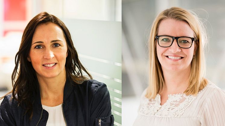 Therese Berg, hållbarhetschef på Riksbyggen och Anna Porseby, förvaltare Skellefteå.