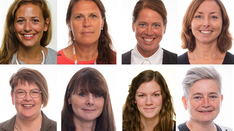 Från vänster längst upp: Josefin Jinnestrand, Karin Olholt, Karin Walden, Åsa Rosberg, Mia palm, Sara Hoff, Sara Kralmark, Åsa Svensson