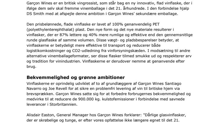 Ny innovativ vinflaske skaber håb om en bæredygtig fremtid for vinindustrien