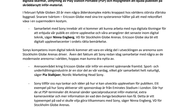 Elektronikjätte vässar publikupplevelsen i Ericsson Globe