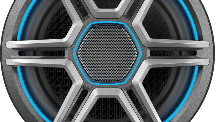 FusionApolloSpeakers_7.7inch_SportsGray_Front_Blue.png