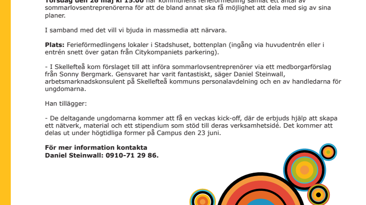 Pressträff med Skellefteås första sommarlovsentreprenörer
