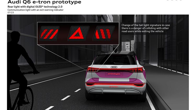 Audi Q6 e-tron prototype - lysteknologi