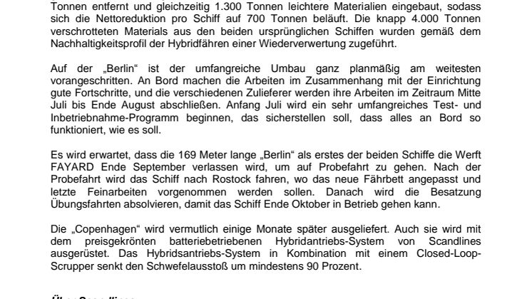 Neue Scandlines-Schiffe sind auf gutem Weg