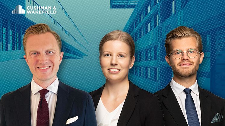 Från vänster; Peter W-O Berglin, tillträdande Valution & Strategic Advisory i Göteborg, Hanna Käck och Carl Axelsson som båda har anställts som analytiker vid Stockholmskontoret. 