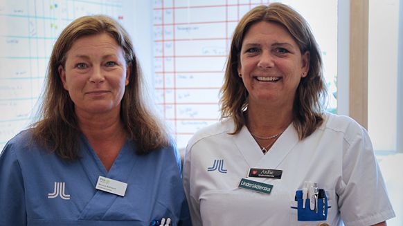Samordnande undersköterskorna Monica Bjällstedt och Ankie Drotz på Norrtälje sjukhus.