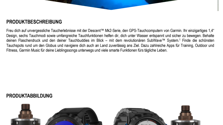 Datenblatt Garmin DESCENT MK2i BUNDLE