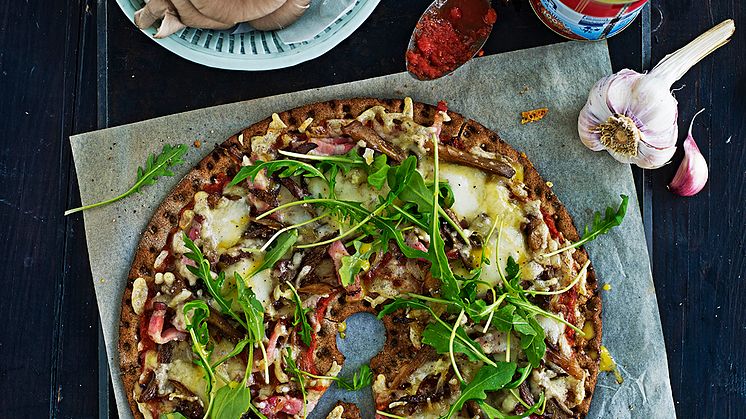 Knäckepizza - Svamp & Fläsk