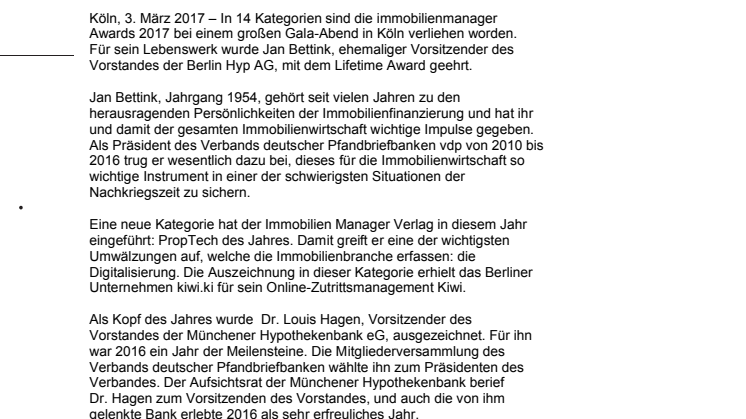 Innovationen und Kreativität: Immobilienbranche kürt ihre Besten