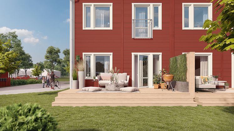 Brf Allén - 3D-bild av baksidan