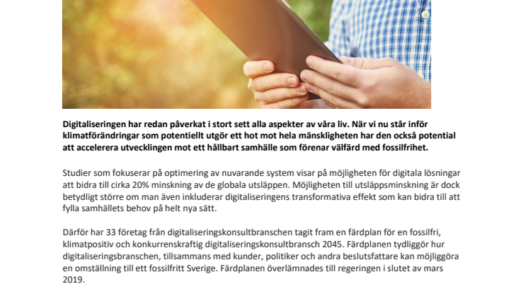 Digitala lösningar kan minska de globala utsläppen med cirka 20%