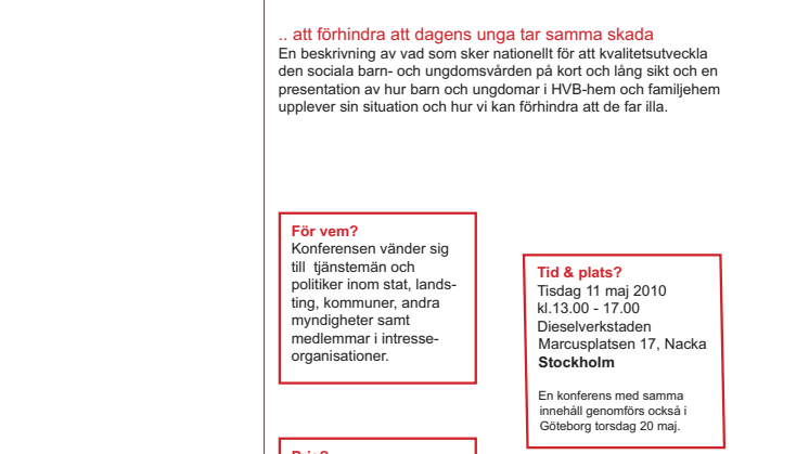 Konferens i Stockholm om Vanvårdade i barndom