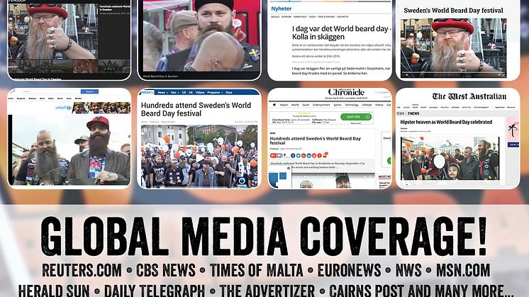 Skäggparaden på World Beard Day uppmärksammas i internationella medier!