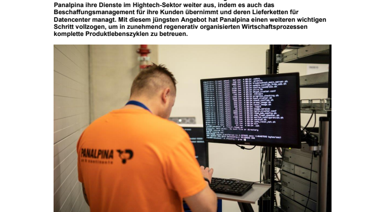 Panalpina unterstützt Datencenter mit Beschaffungsmanagement für Tech-Firmen