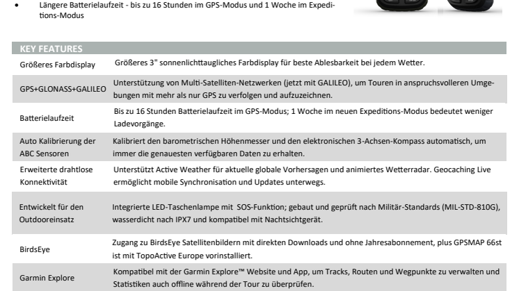 Datenblatt GPSMAP 66s/st