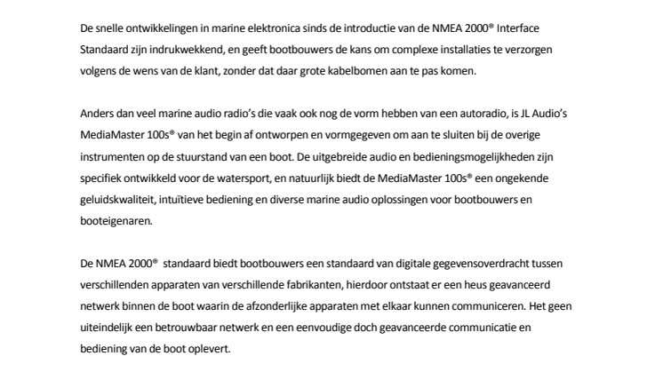JL Audio: JL Audio kondigt NMEA 2000® compatibiliteit voor Simrad, Garmin en Lowrance Multifunctionele Displays aan! 
