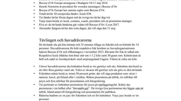 Fakta om Bocuse d’Or och Bocuse d’Or Europe – världens mest prestigefyllda tävling för kockar