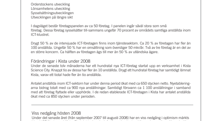 Kista Science City tillväxtbarometer 2008