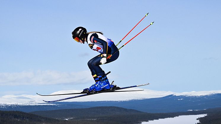 Uma Kruse Een är en av de uttagna åkarna som kör Junior-VM på hemmaplan i Idre Fjäll. Foto: Nisse Schmidt/Sportbild