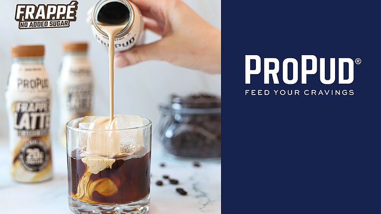 ProPud Frappé är tillbaka, laddad med äkta kaffe, högt proteininnehåll och inget tillsatt socker.