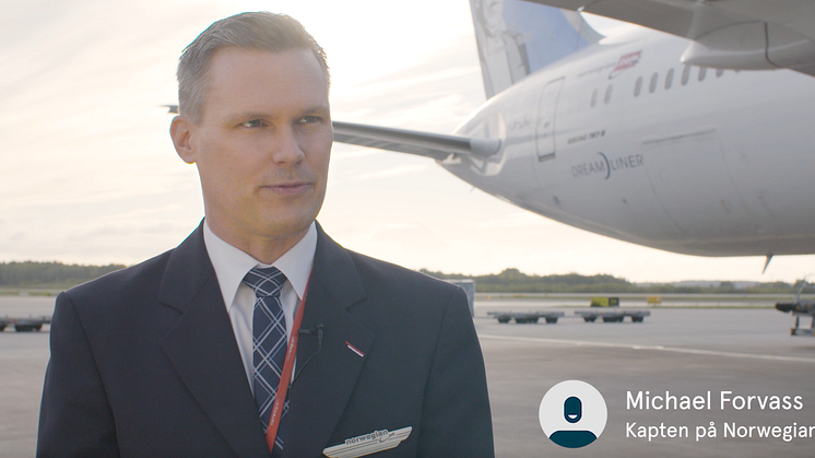 Michael Forvass, kapten på Norwegians Boeing 787 Dreamlinerplan 