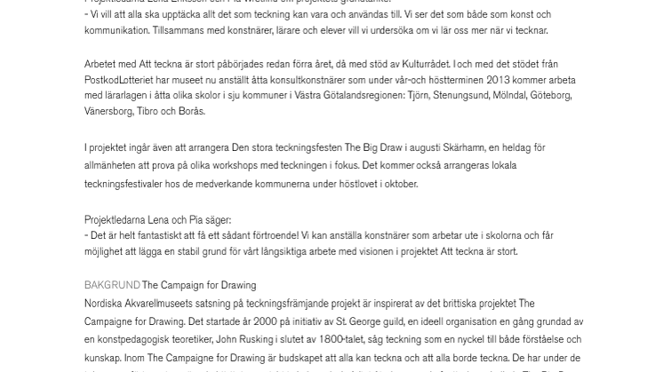 PostkodLotteriet stödjer Nordiska Akvarellmuseet med 2,6 miljoner till projekt om teckning och lärande