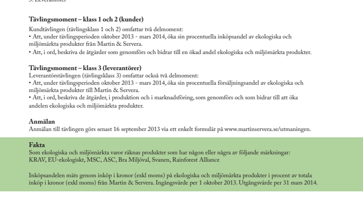 Information om Utmaningen 2014