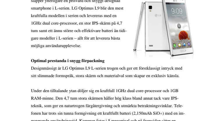 LG OPTIMUS L9 –  DEN PERFEKTA MIXEN AV DESIGN, PRIS OCH PRESTANDA   