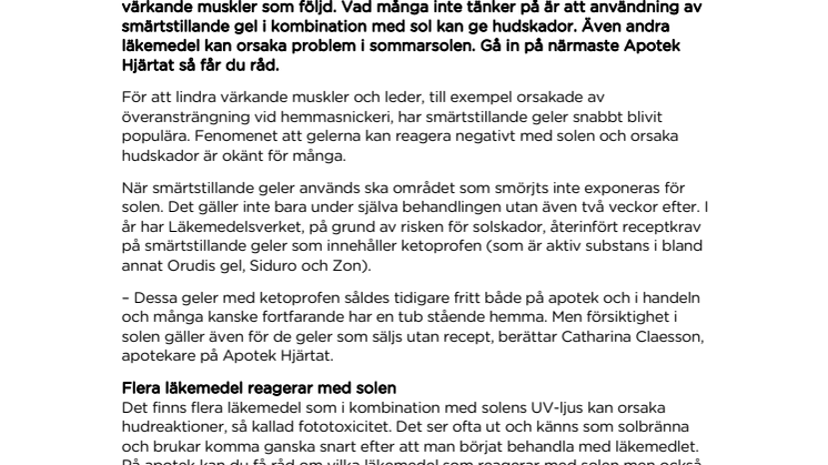 Sol och läkemedel – inte alltid en bra kombination