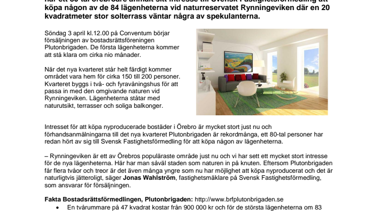 Stort förhandsintresse för nytt naturnära bostadskvarter vid Rynningeviken