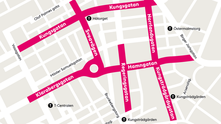 Karta över avstängda gator