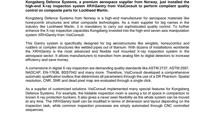 Innovative quality control of aerospace composite parts through X-ray