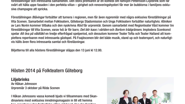 Folkteatern presenterar höstrepertoaren 2014
