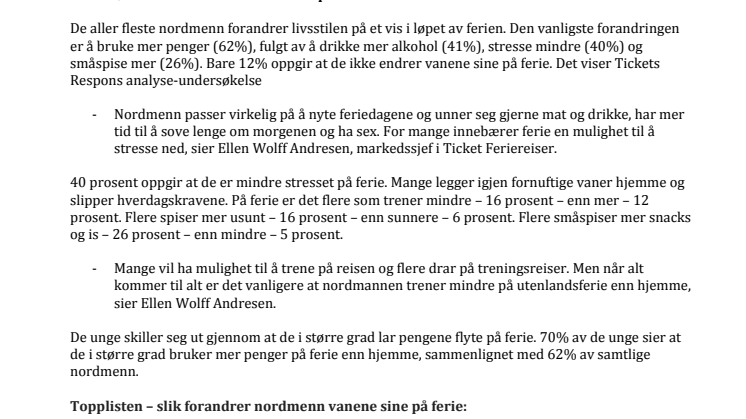 Slik forandrer nordmenn livsstil på utenlandsferie