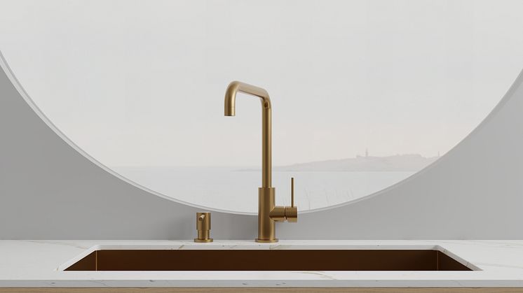 Primy Köksblandare Steel Mood Sand 30131 & Primy Tvålpump Steel Clean Dispenser Sand 35001