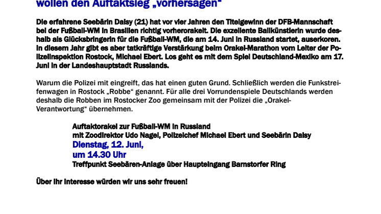 Zoo-Orakel: Olé, olé, endlich wieder Fußball-WM