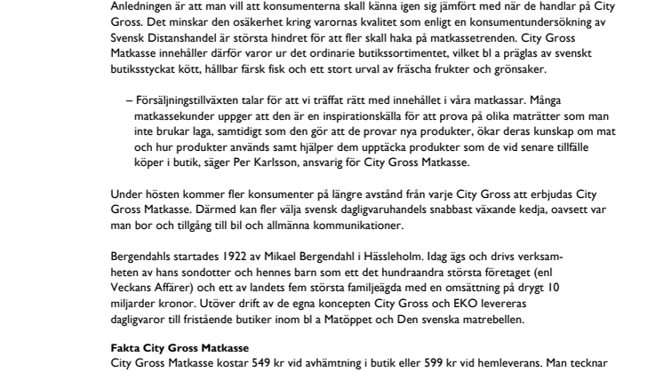 City Gross ökar konkurrensen om matkassekunderna