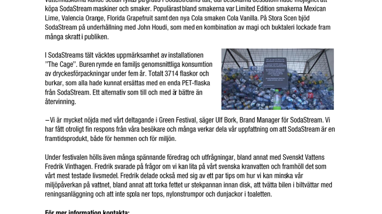 Gröna dagar med SodaStream i Kungsträdgården